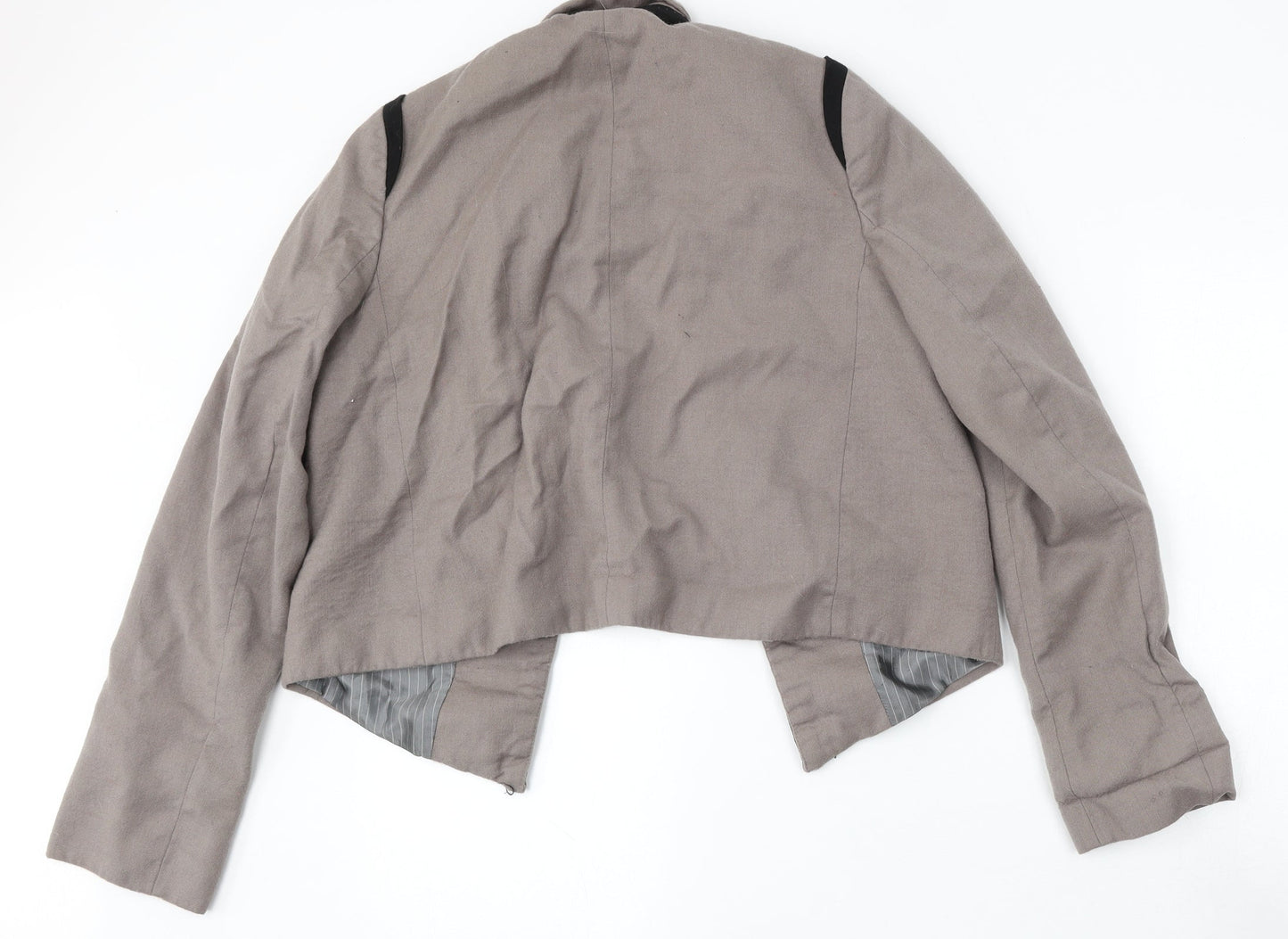 Zara Womens Beige   Jacket  Size L  Hook & Eye