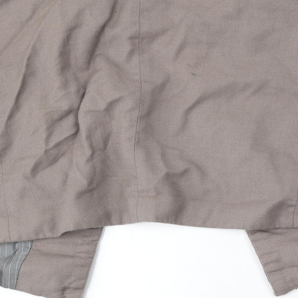 Zara Womens Beige   Jacket  Size L  Hook & Eye
