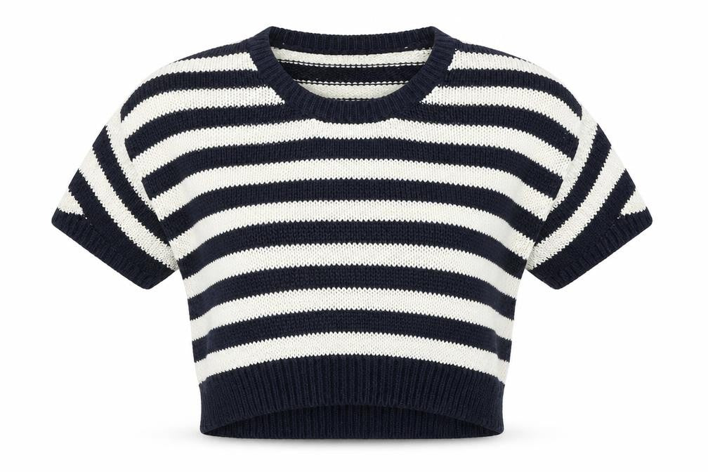 H&M Womens Multicoloured Round Neck Striped Acrylic Pullover Jumper Size S
