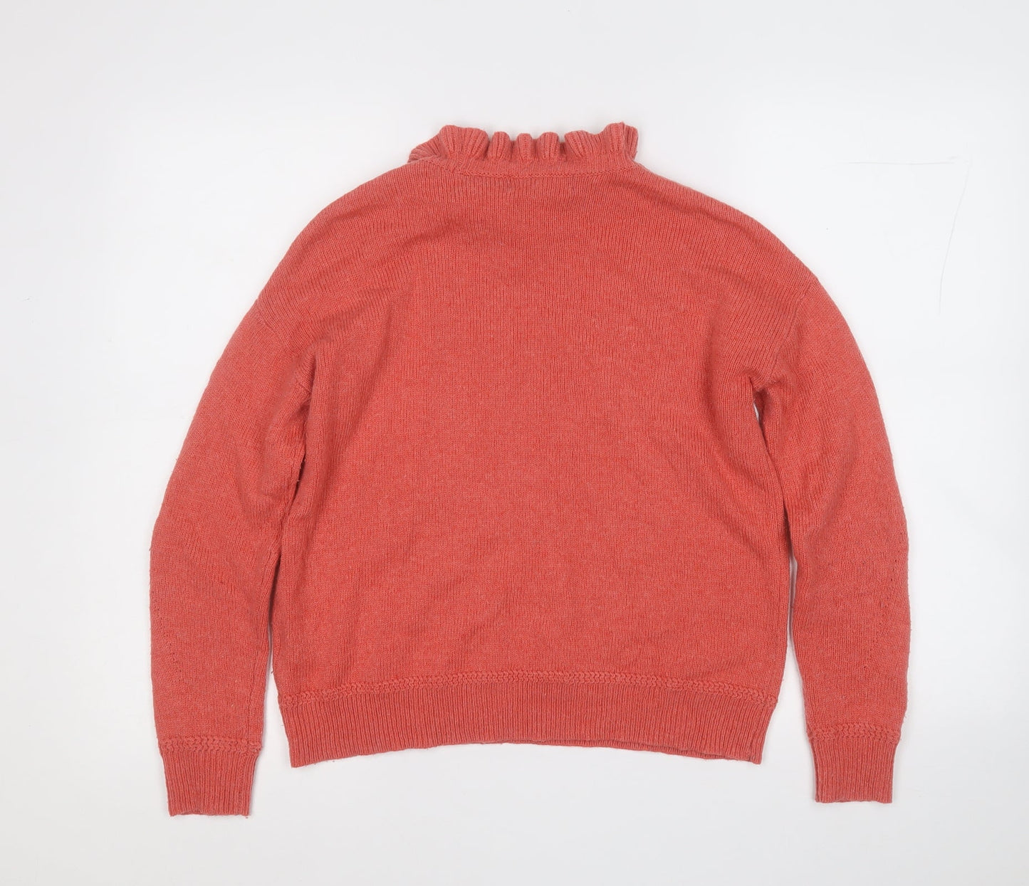 Marks and Spencer Womens Red Mock Neck  Acrylic Pullover Jumper Size XS