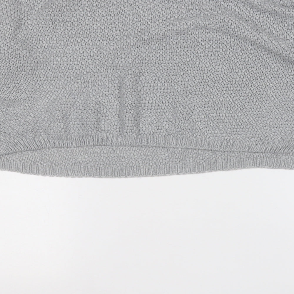 PRETTYLITTLETHING Womens Grey Round Neck  Acrylic Pullover Jumper Size M