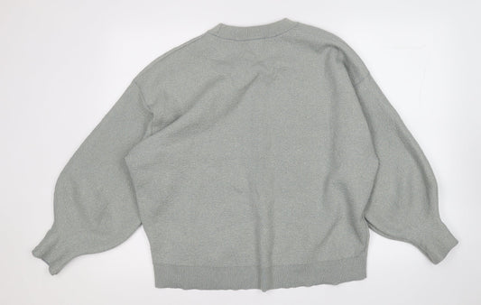 H&M Womens Grey  Viscose Pullover Sweatshirt Size L