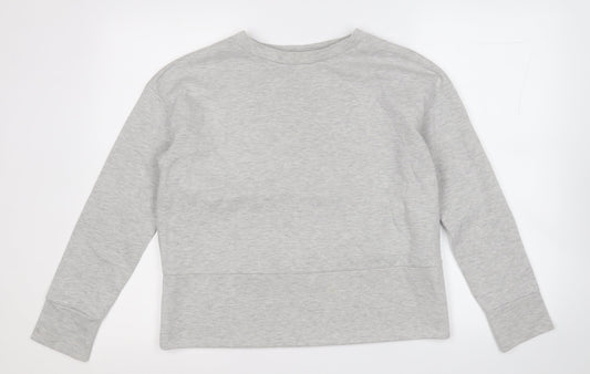 Preworn Womens Grey  Cotton Pullover Sweatshirt Size S   - Elbow Patches