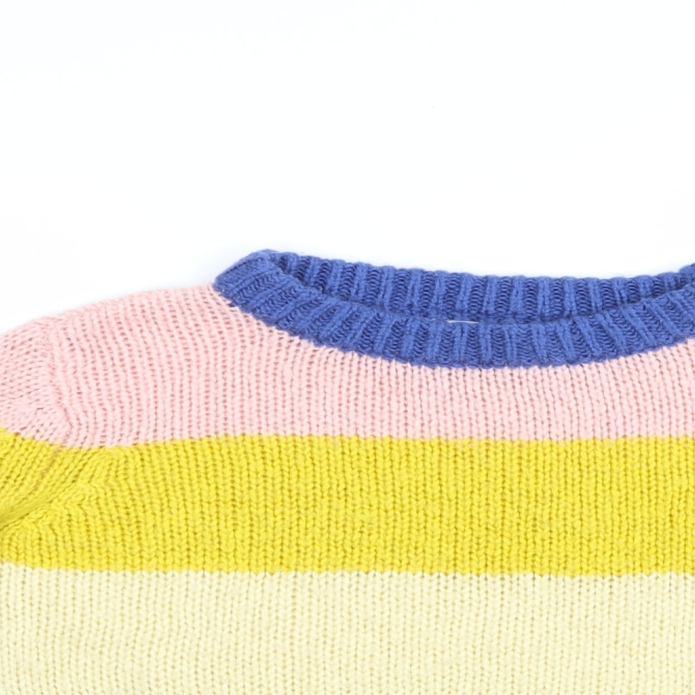 Sweewe Womens Multicoloured Crew Neck Striped Acrylic Pullover Jumper Size S