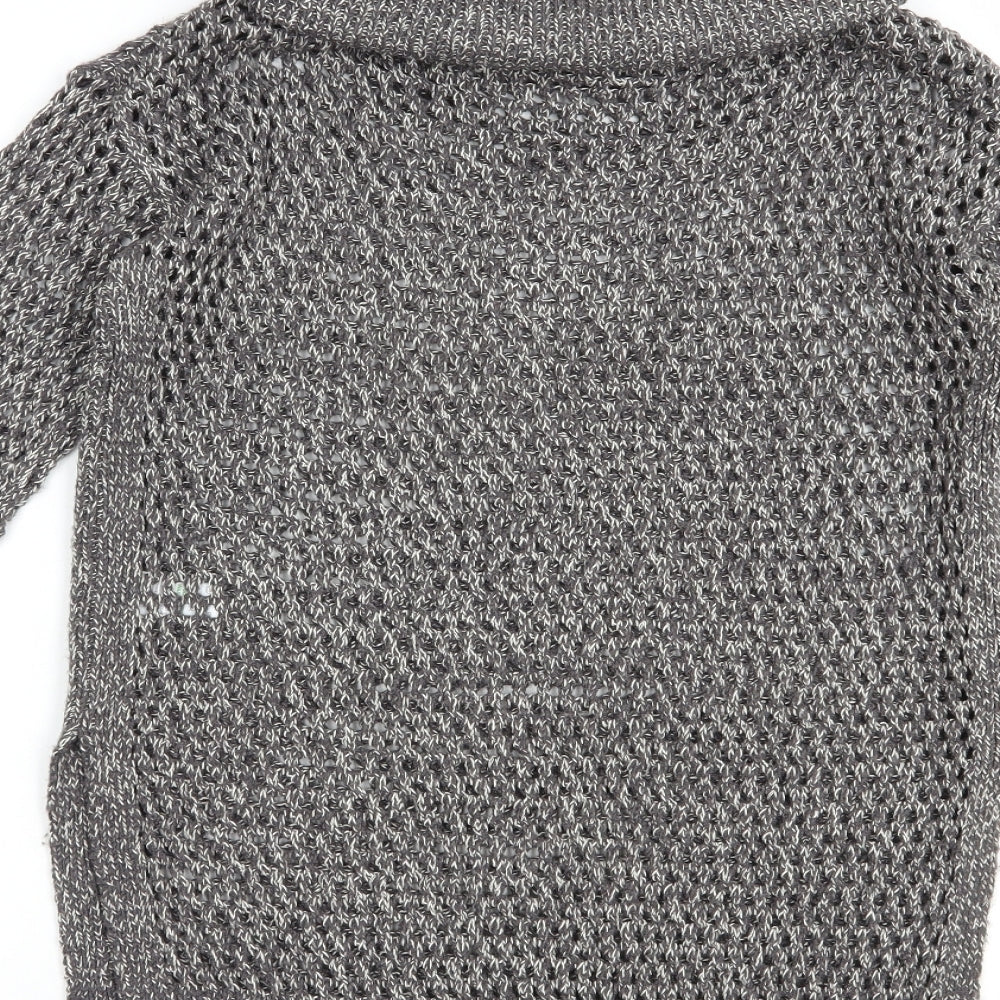 Papaya Womens Grey Roll Neck  Acrylic Pullover Jumper Size S