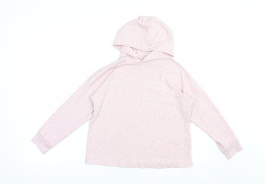 Marks and Spencer Girls Pink  Viscose Pullover Hoodie Size 9-10 Years  Pullover