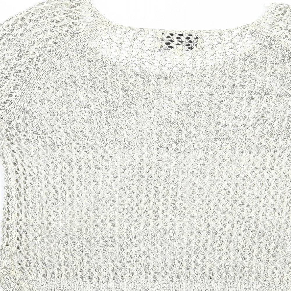 Papaya Womens Grey Boat Neck  Camel Pullover Jumper Size 8
