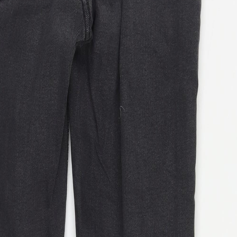 Weekday Womens Black  Cotton Straight Jeans Size 28 in L29 in Regular Zip
