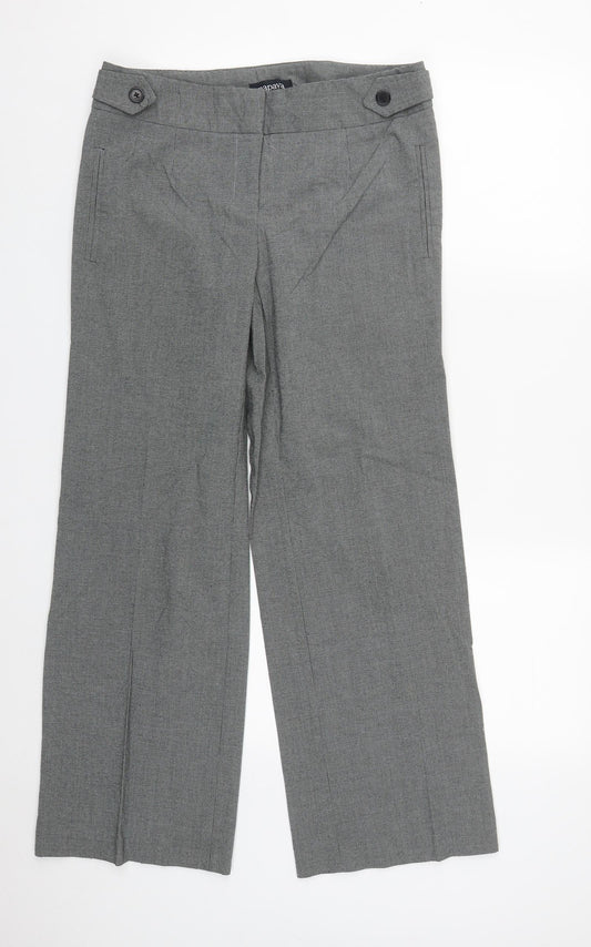 Papaya Womens Grey  Polyester Trousers  Size 12 L29 in Regular Zip