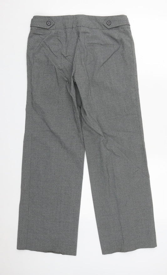 Papaya Womens Grey  Polyester Trousers  Size 12 L29 in Regular Zip