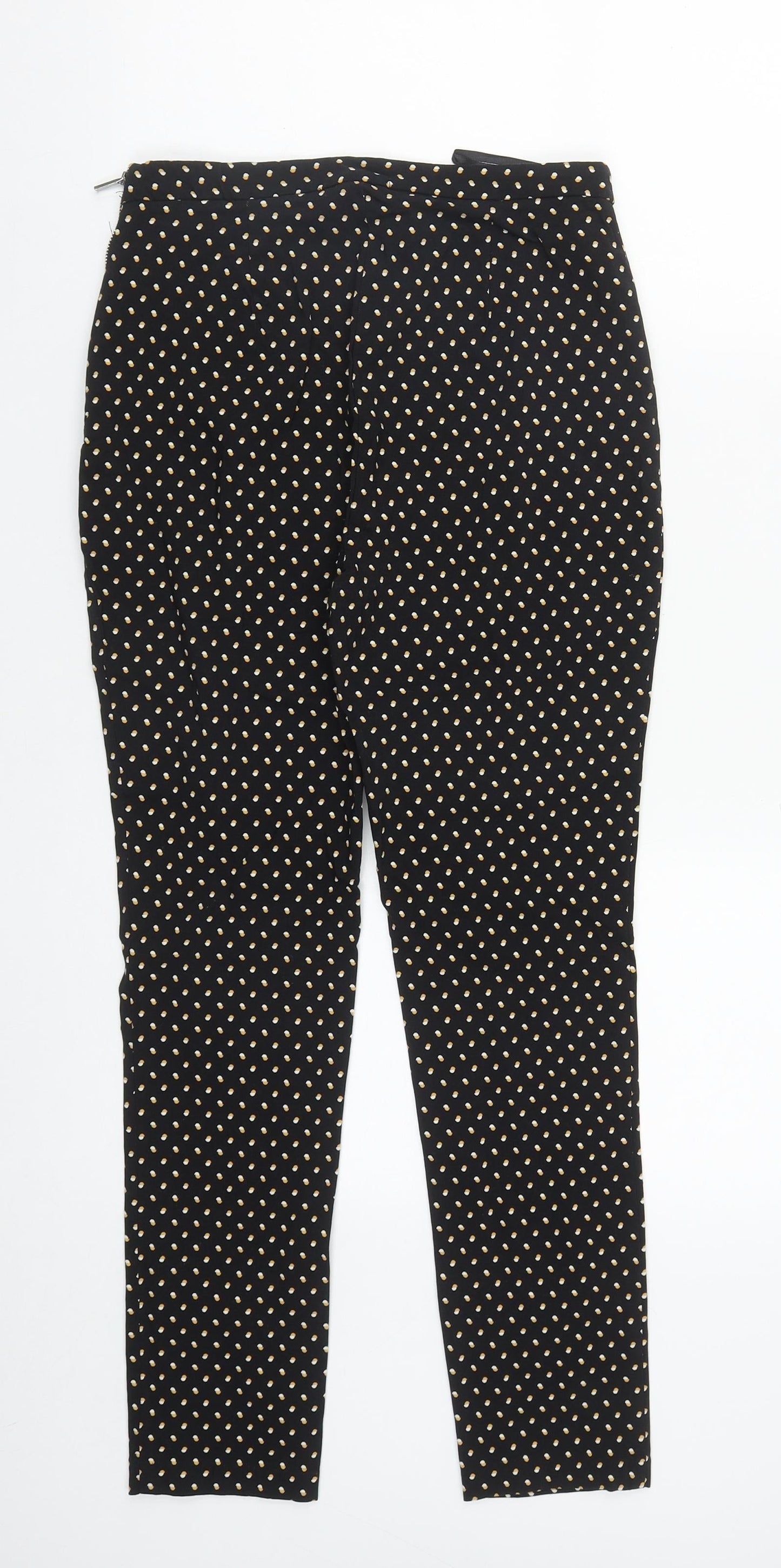 New Look Womens Multicoloured Geometric Viscose Trousers  Size 10 L25 in Regular Zip
