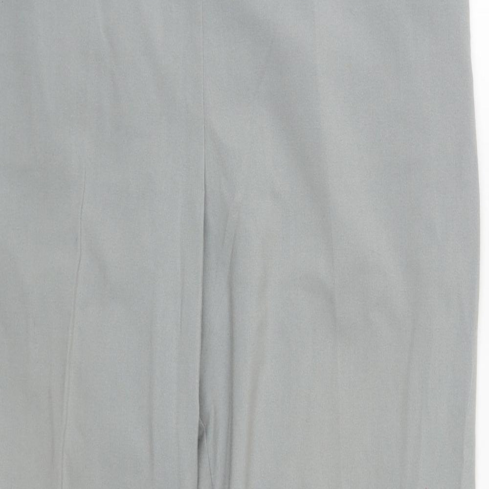 Marks and Spencer Womens Grey  Polyester Trousers  Size 14 L27 in Regular Zip