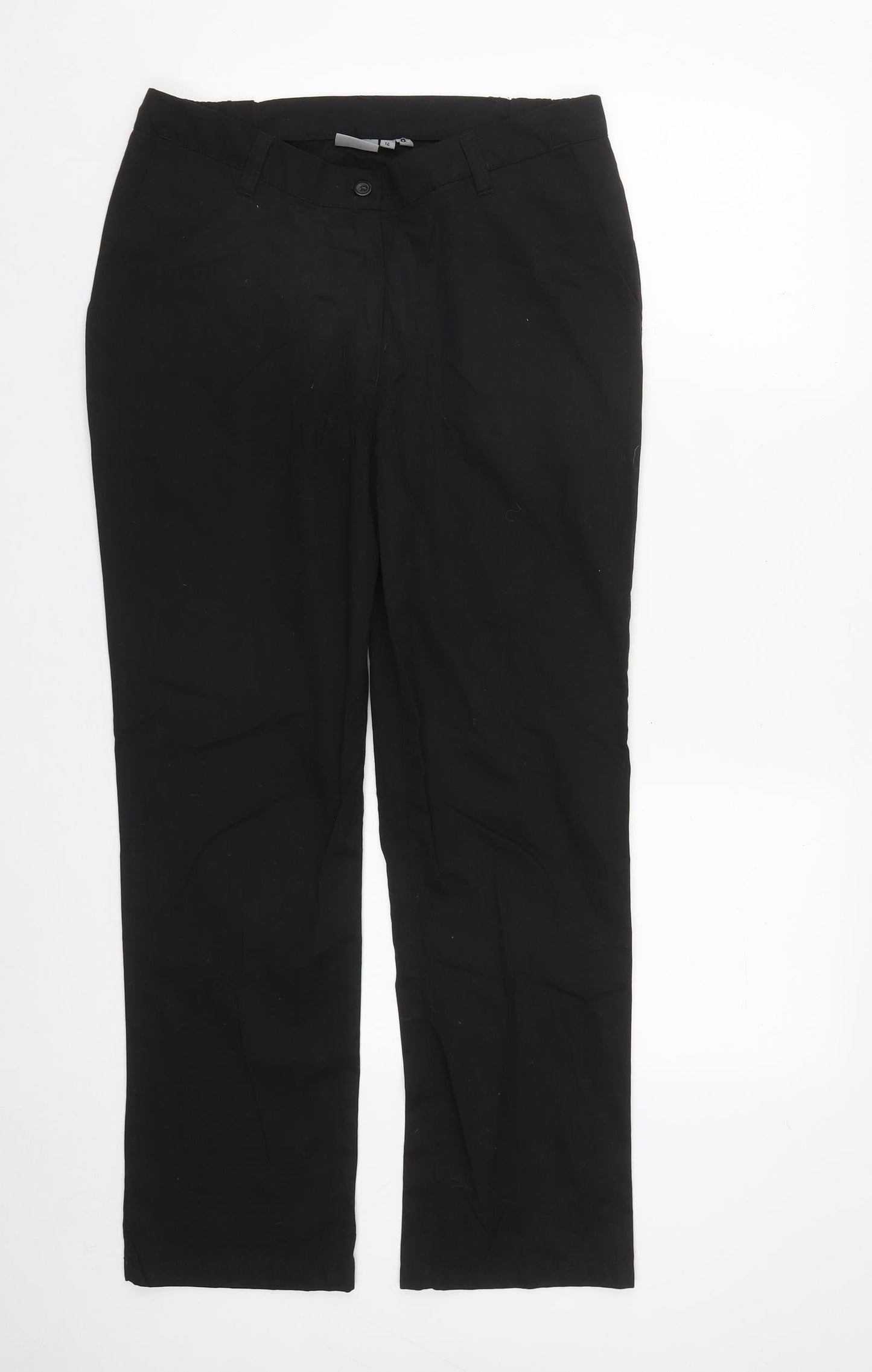 Behrens Womens Black  Polyester Trousers  Size 12 L29 in Regular Zip