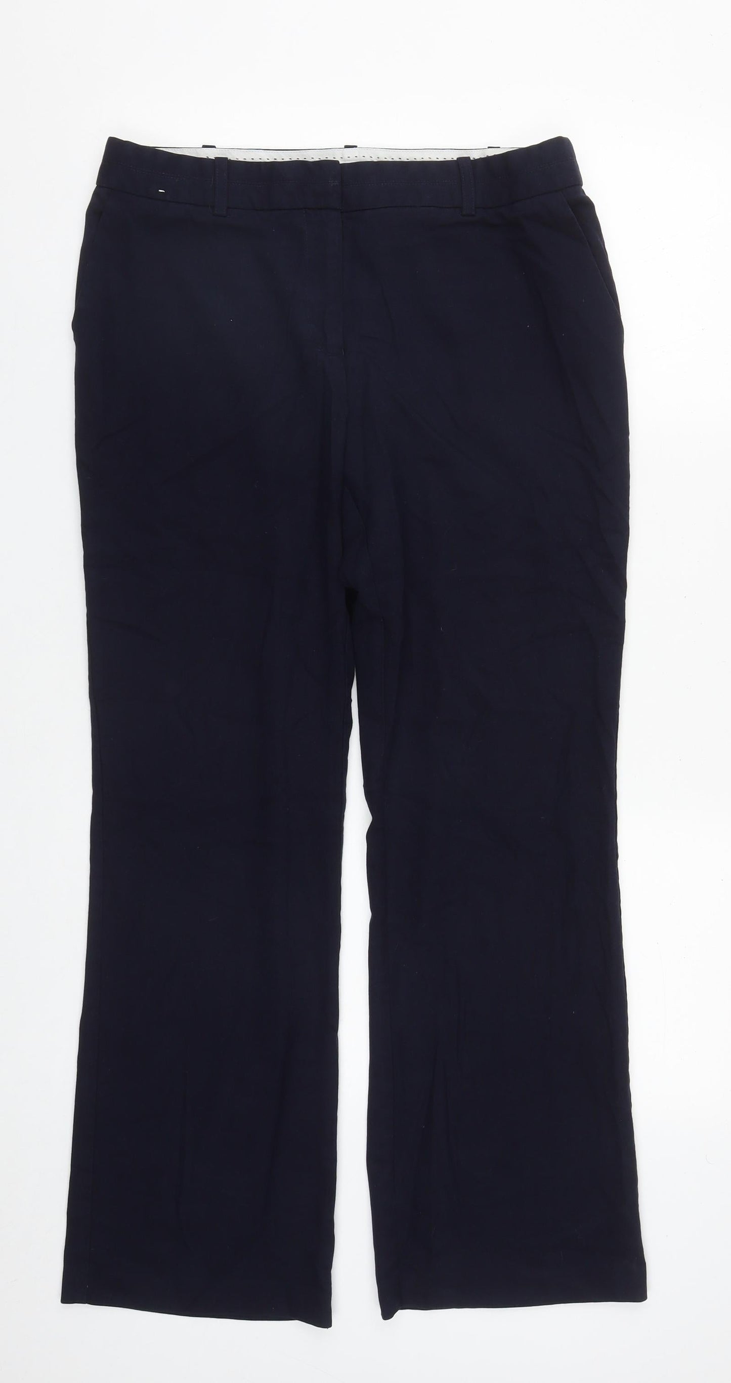 NEXT Womens Blue  Polyester Trousers  Size 12 L29 in Regular Zip