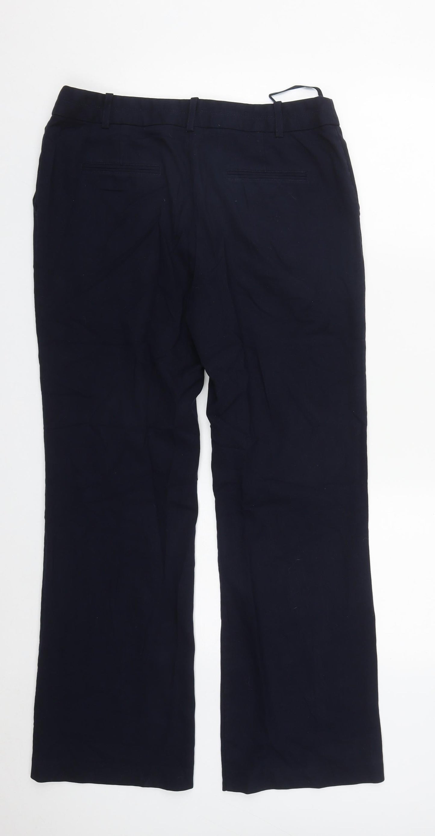 NEXT Womens Blue  Polyester Trousers  Size 12 L29 in Regular Zip
