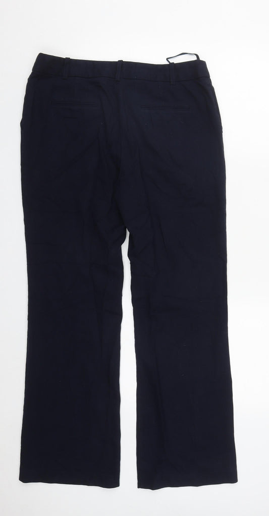 NEXT Womens Blue  Polyester Trousers  Size 12 L29 in Regular Zip