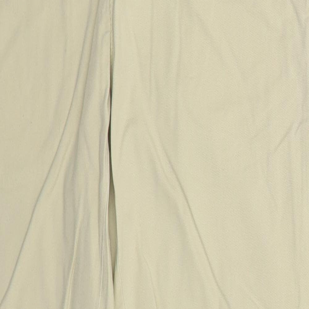 H&M Womens Beige  Cotton Tapered Jeans Size 8 L29 in Regular Button