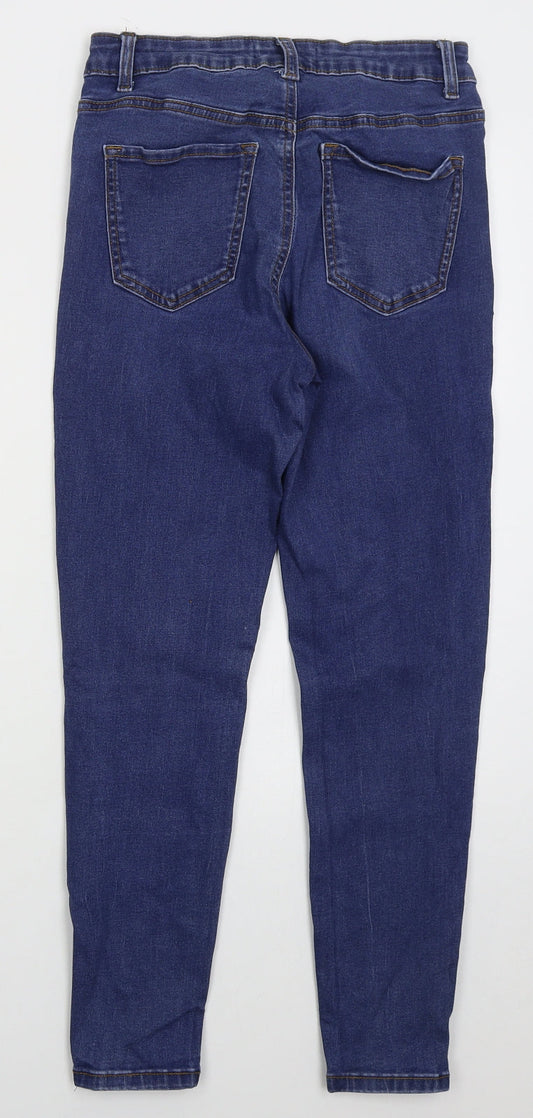 Denim Co Womens Blue  Cotton Skinny Jeans Size 12 L26 in Regular Button