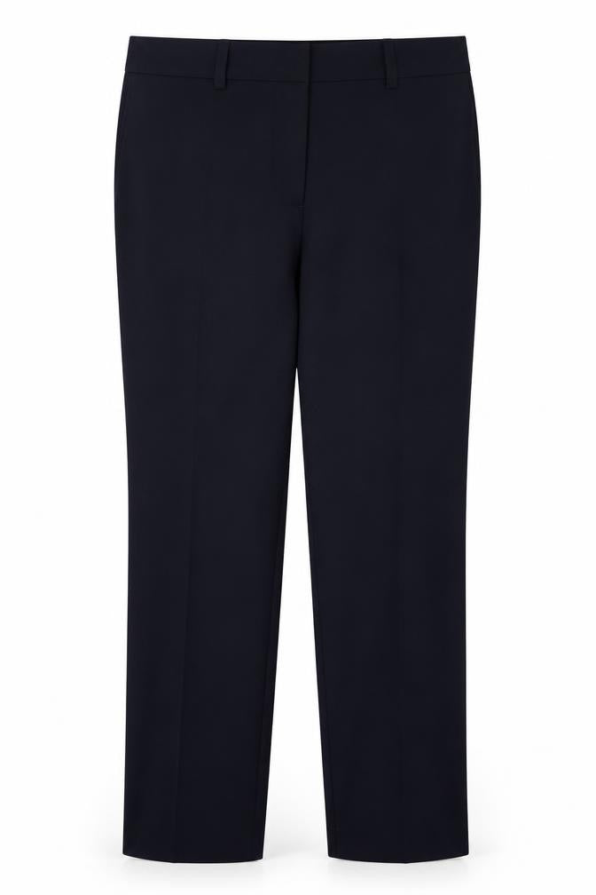 Marks and Spencer Womens Blue  Polyester Trousers  Size 10 L27 in Regular Hook & Eye