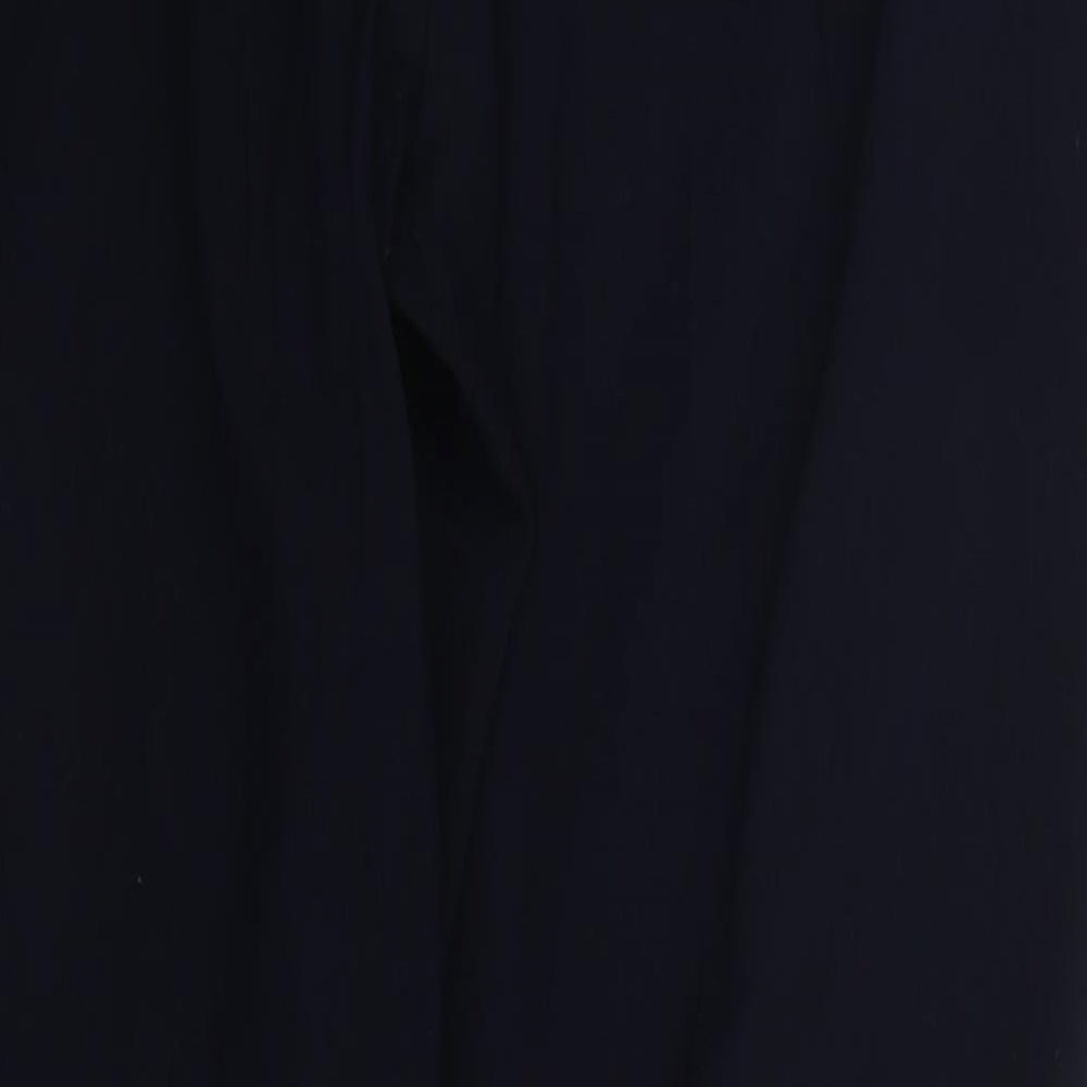 Marks and Spencer Womens Blue  Polyester Trousers  Size 10 L27 in Regular Hook & Eye