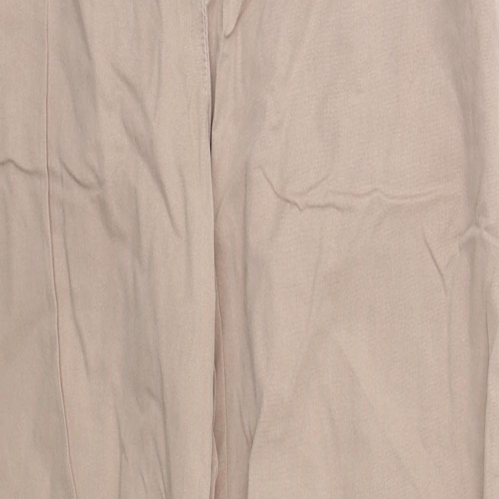 Marks and Spencer Womens Pink  Cotton Trousers  Size 32 in L28 in Regular Button