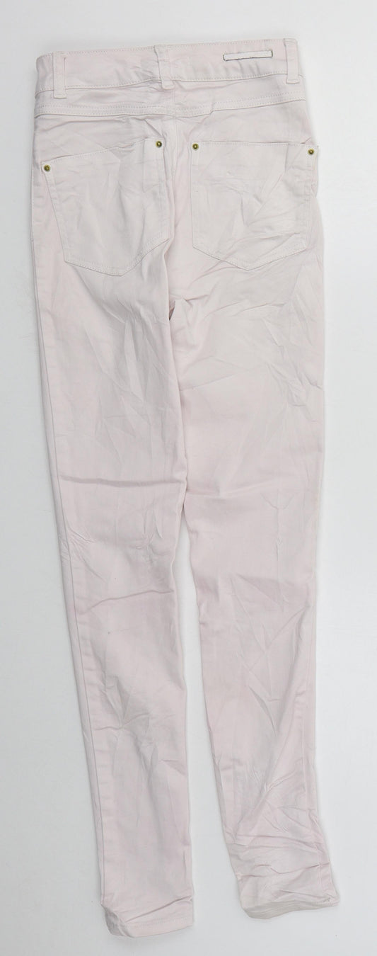 Mohito Womens Pink  Cotton Skinny Jeans Size 24 in L28 in Regular Button