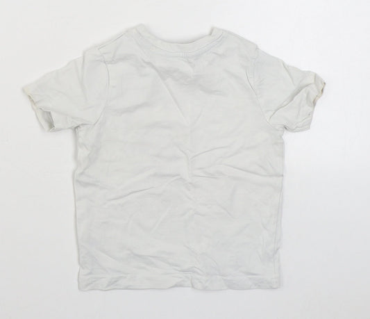 George Boys White  100% Cotton Basic T-Shirt Size 12-18 Months Round Neck Pullover