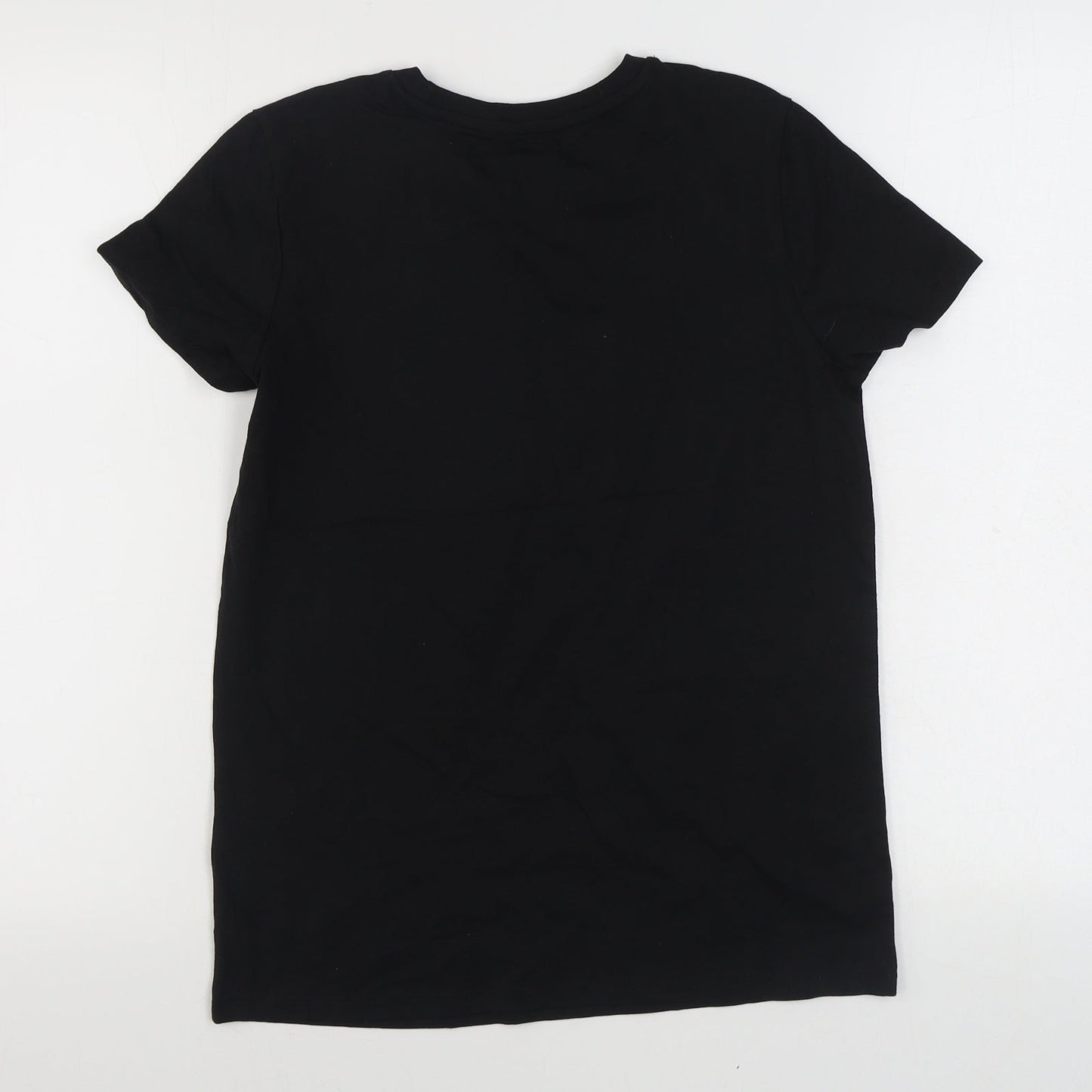 Matalan Girls Black  100% Cotton Basic T-Shirt Size 13 Years Round Neck Pullover