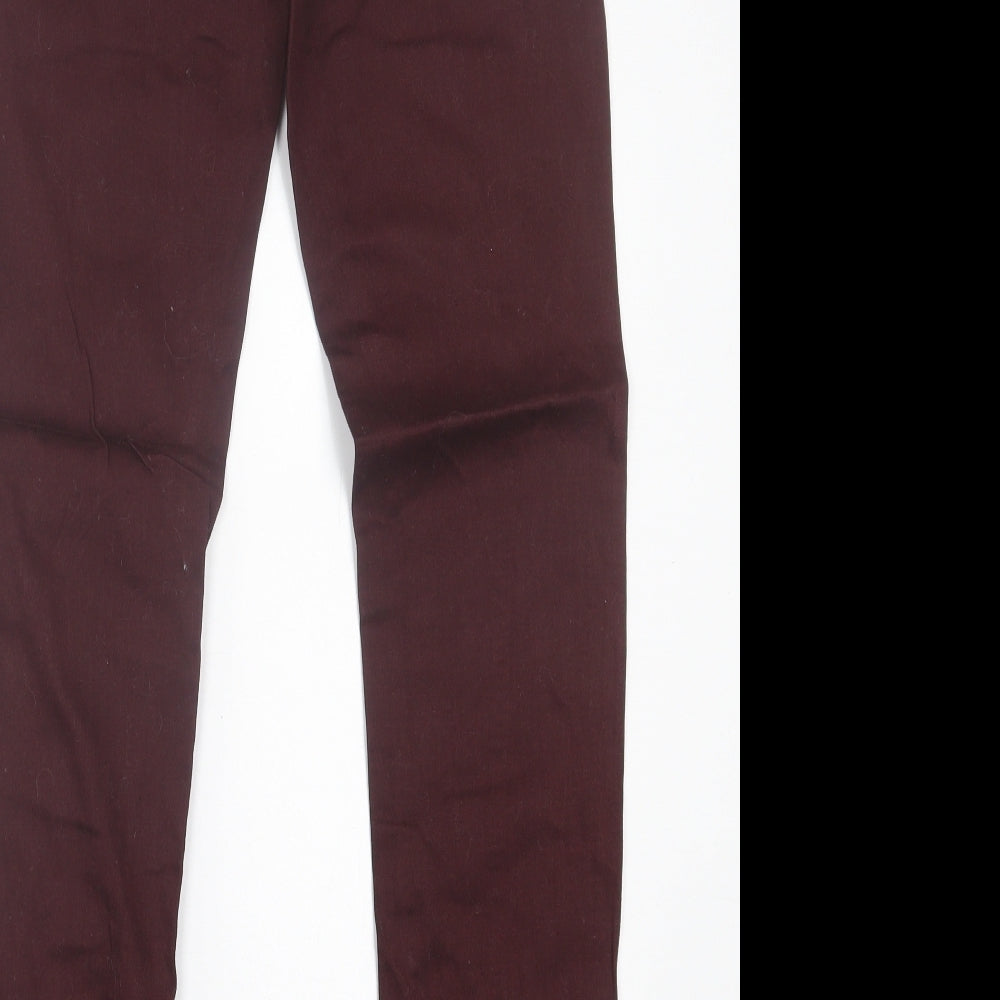 B.YOU Womens Purple  Cotton Skinny Jeans Size 10 L31 in Regular Button