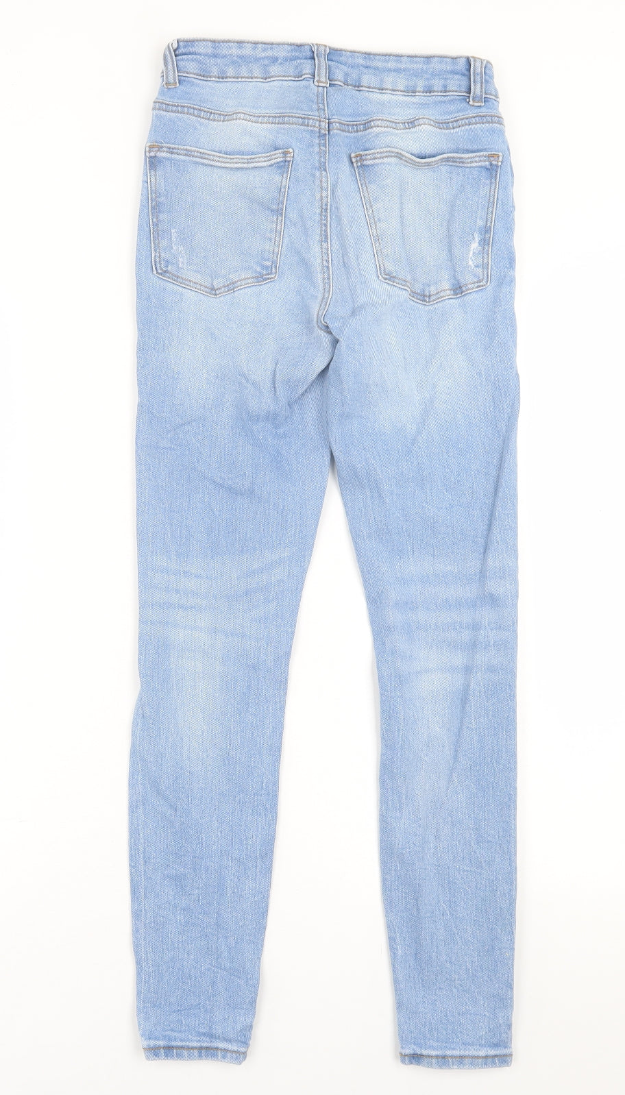 Denim & Co. Womens Blue  Cotton Skinny Jeans Size 8 L28 in Regular Button