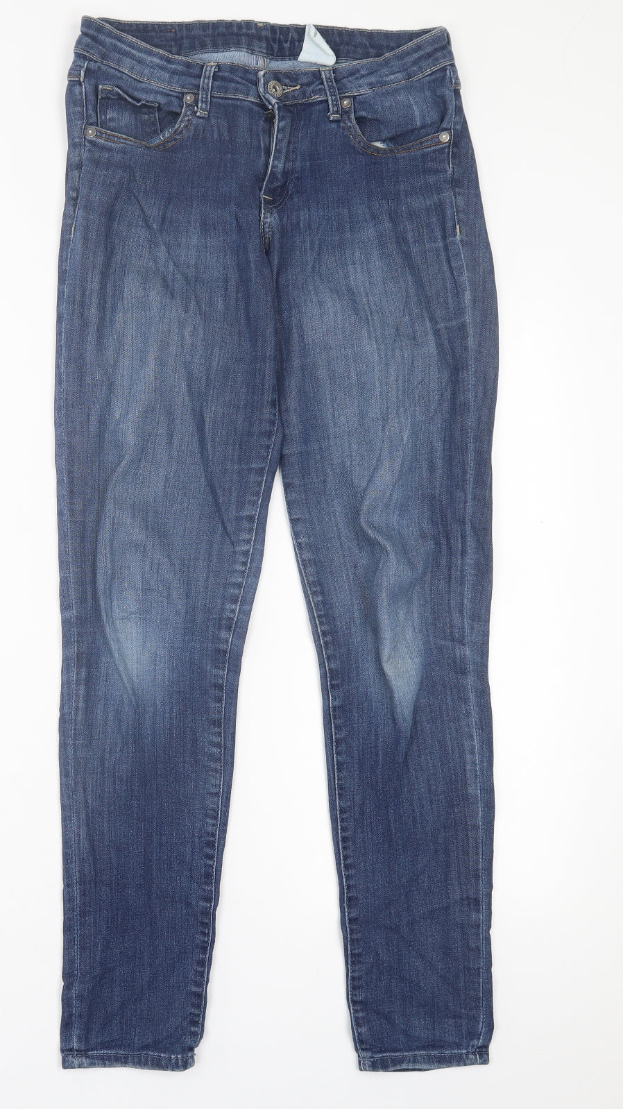 H&M Womens Blue  Cotton Skinny Jeans Size 28 in L30 in Regular Button