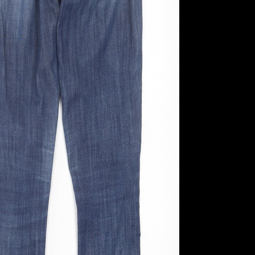 H&M Womens Blue  Cotton Skinny Jeans Size 28 in L30 in Regular Button