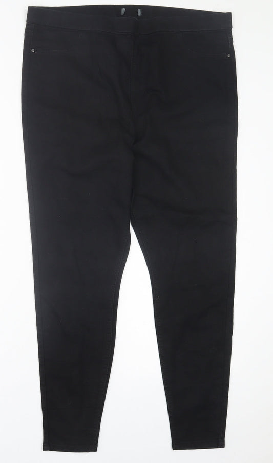 Preworn Womens Black  Cotton Jegging Trousers Size 38 in L27 in Regular