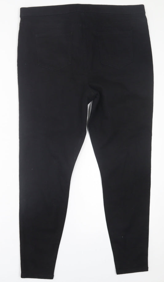 Preworn Womens Black  Cotton Jegging Trousers Size 38 in L27 in Regular