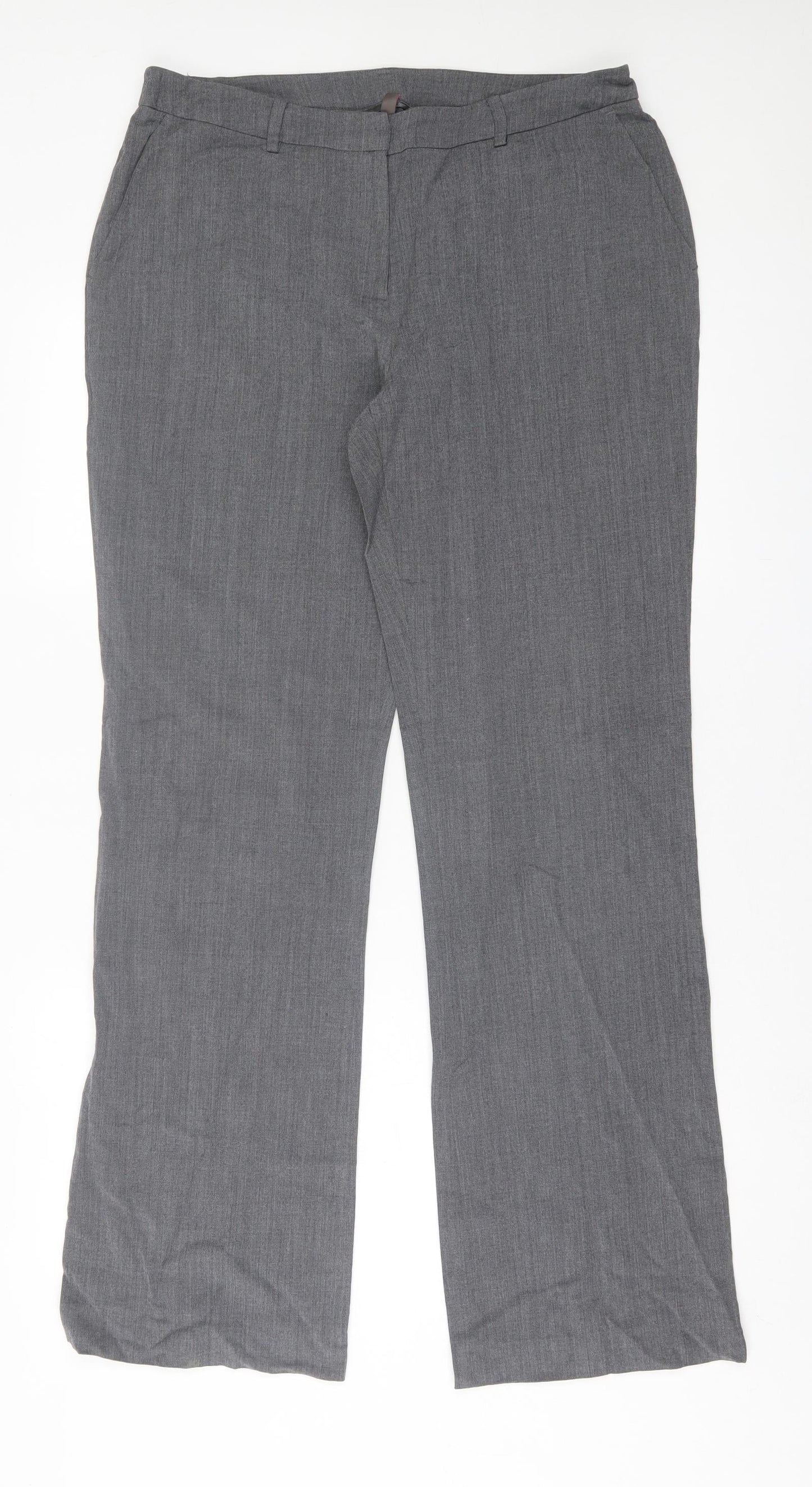 wrap Womens Grey  Polyester Trousers  Size 34 in L32 in Regular Hook & Eye