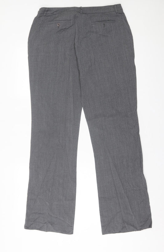 wrap Womens Grey  Polyester Trousers  Size 34 in L32 in Regular Hook & Eye