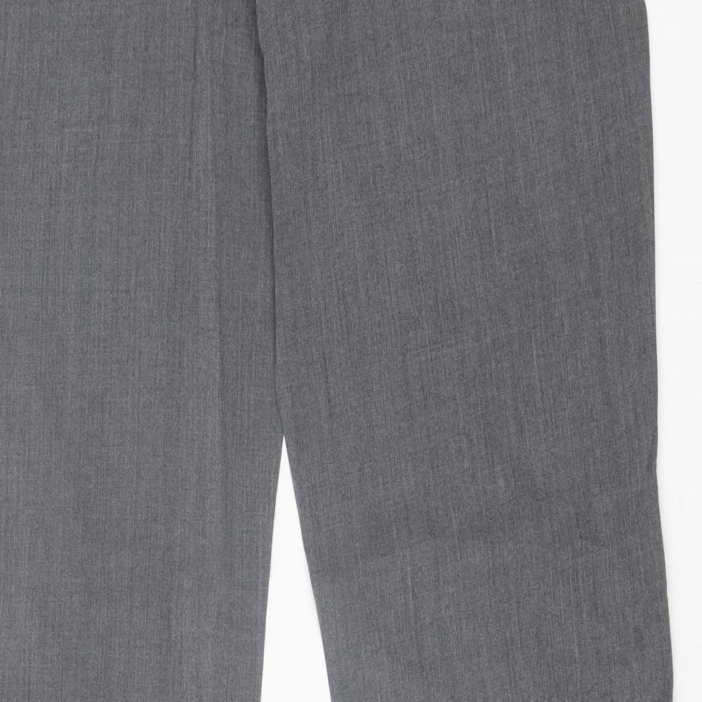 wrap Womens Grey  Polyester Trousers  Size 34 in L32 in Regular Hook & Eye