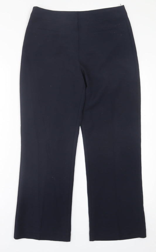 Preworn Womens Blue  Polyester Trousers  Size 10 L28 in Regular Hook & Eye