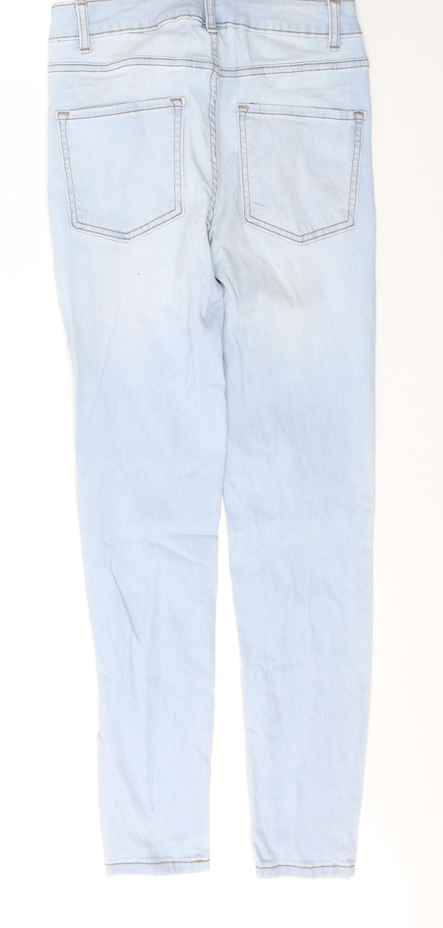 Denim & Co. Womens Blue  Cotton Skinny Jeans Size 8 L26 in Regular Button