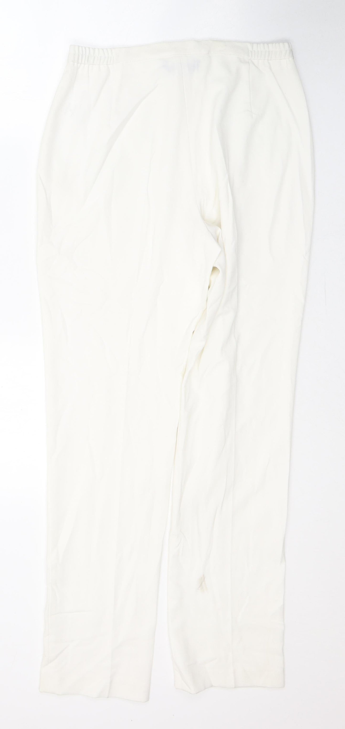 Hudson & Onslow Womens White  Polyester Trousers  Size 12 L30 in Regular Button