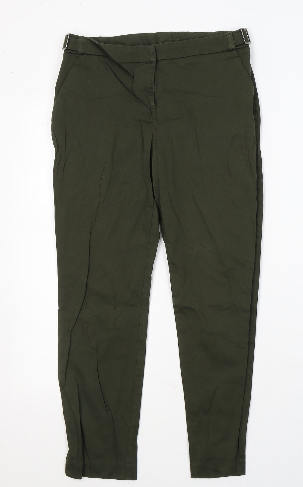 Dorothy Perkins Womens Green  Cotton Trousers  Size 8 L24 in Regular Button