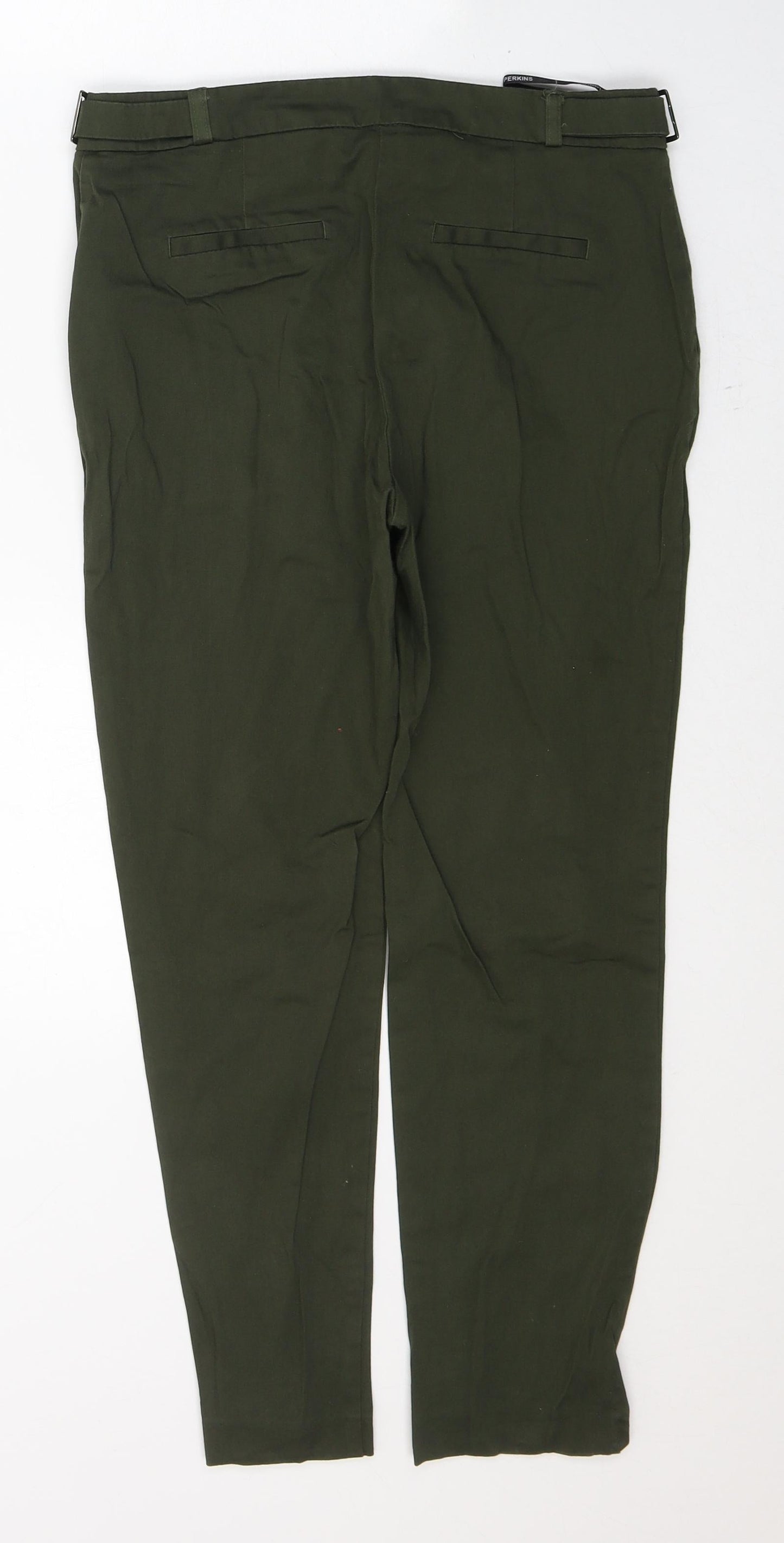 Dorothy Perkins Womens Green  Cotton Trousers  Size 8 L24 in Regular Button