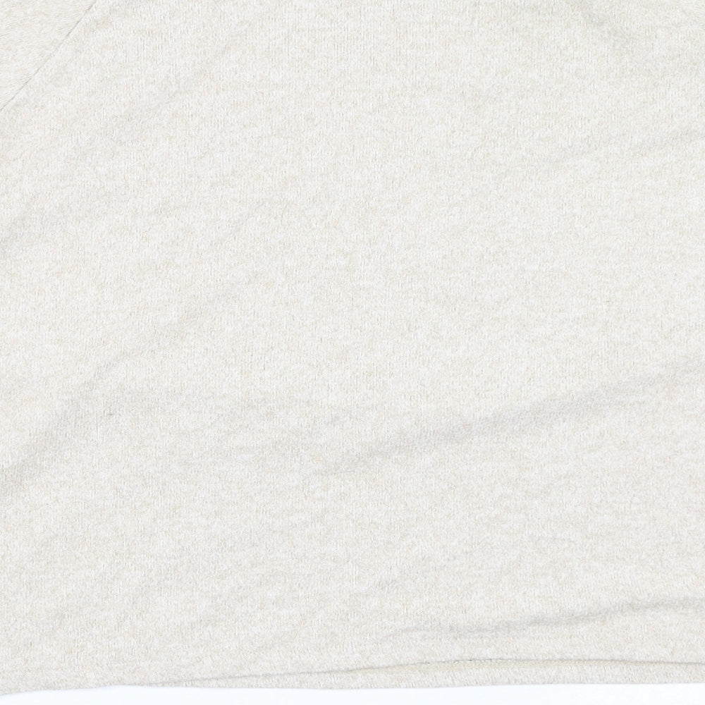 H&M Womens Beige Round Neck  Viscose Pullover Jumper Size XL