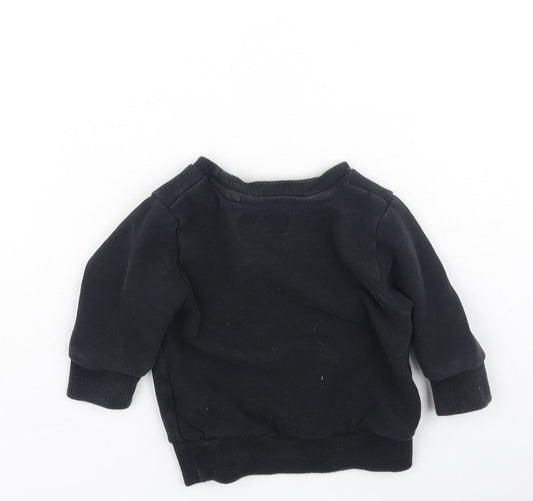 NEXT Baby Black  Cotton Pullover Jumper Size 3-6 Months   - Little Legend