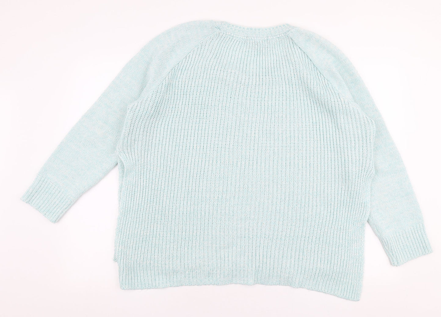 Missguided Womens Blue Round Neck  Acrylic Pullover Jumper Size 12