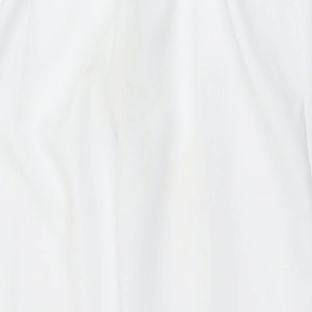 Preworn Womens White  Polyester Trousers  Size 16 L26 in Regular