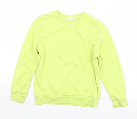 H&M Girls Green  Cotton Pullover Sweatshirt Size 6-7 Years   - 6-8 Years