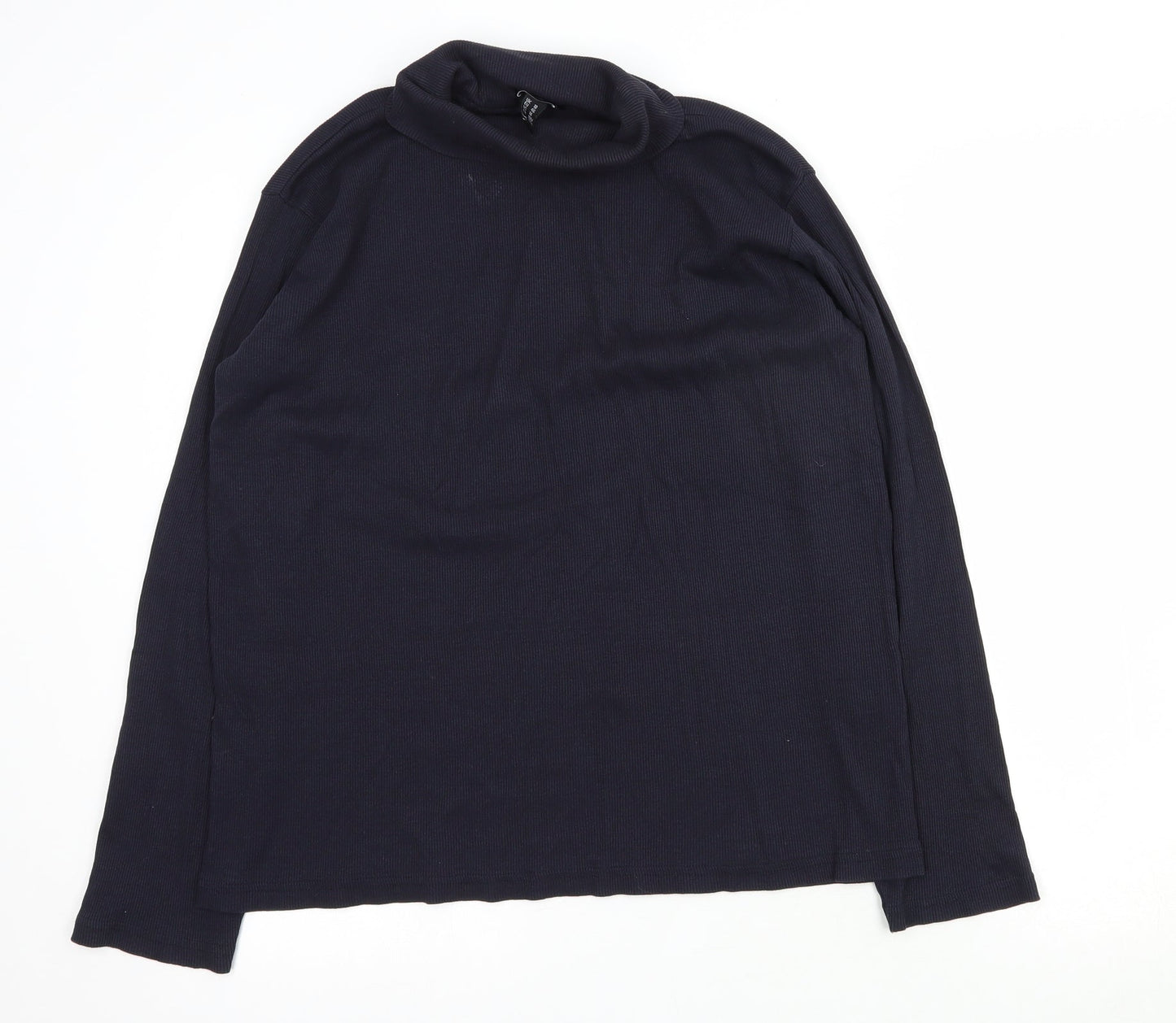 New Look Womens Blue Roll Neck  Cotton Pullover Jumper Size 18