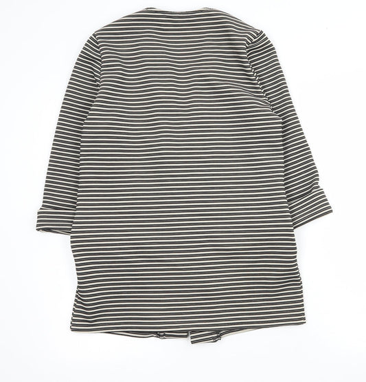 M&Co Womens Black Striped  Jacket Blazer Size 12