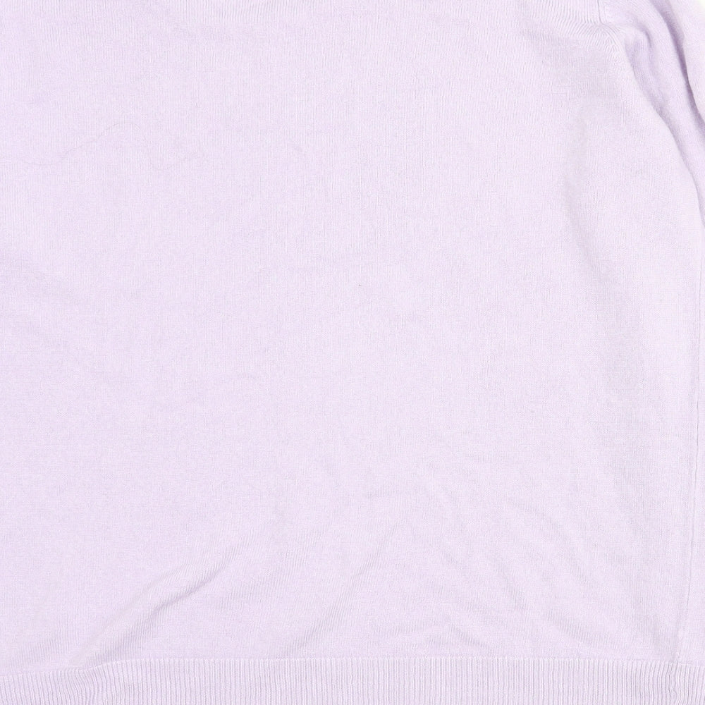 Essentials Womens Purple Round Neck  Acrylic Pullover Jumper Size 16